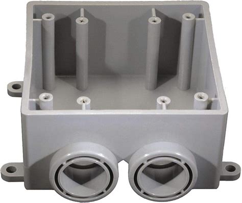 weatherproof electrical box 2-gang 2-inlet pvc|E9812F .